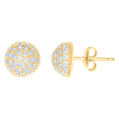 10kt Yellow Gold Womens Cubic-Zirconia Fashion Stud Earrings