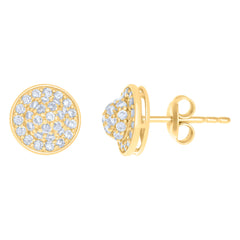 10kt Yellow Gold Womens Cubic-Zirconia Fashion Stud Earrings
