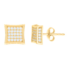 10kt Yellow Gold Womens Cubic-Zirconia Fashion Stud Earrings