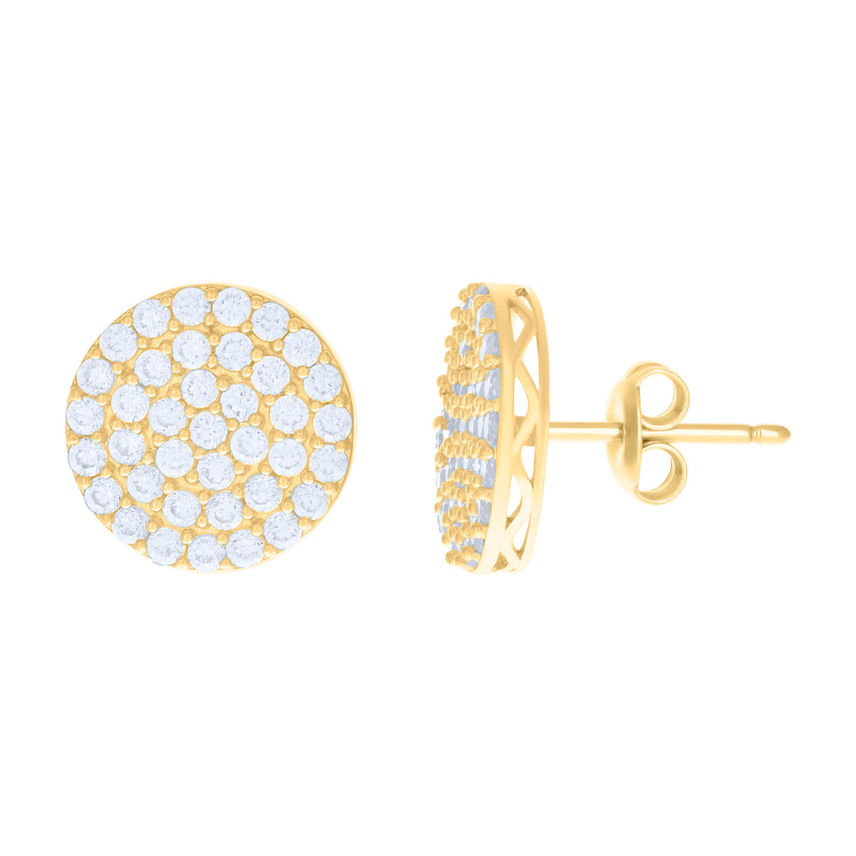 10kt Yellow Gold Womens Cubic-Zirconia Fashion Stud Earrings