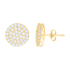 10kt Yellow Gold Womens Cubic-Zirconia Fashion Stud Earrings