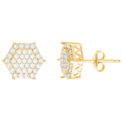 10kt Yellow Gold Womens Cubic-Zirconia Fashion Stud Earrings