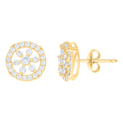 10kt Yellow Gold Womens Cubic-Zirconia Fashion Stud Earrings
