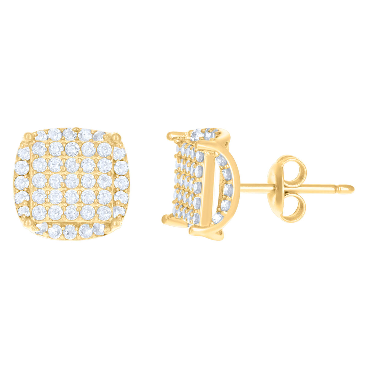 10kt Yellow Gold Womens Cubic-Zirconia Fashion Stud Earrings