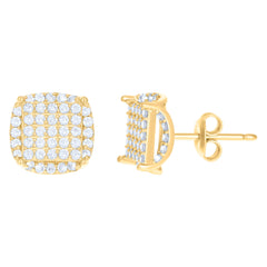 10kt Yellow Gold Womens Cubic-Zirconia Fashion Stud Earrings