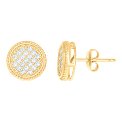 10kt Yellow Gold Womens Cubic-Zirconia Fashion Stud Earrings