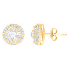 10kt Yellow Gold Womens Cubic-Zirconia Fashion Stud Earrings