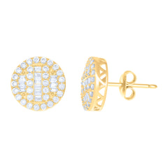 10kt Yellow Gold Womens Cubic-Zirconia Fashion Stud Earrings