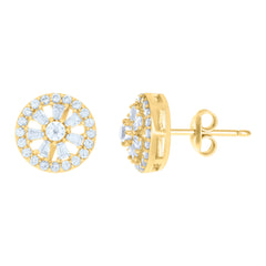 10kt Yellow Gold Womens Flower Heart Charm Pendant