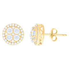 10kt Yellow Gold Womens Cubic-Zirconia Fashion Stud Earrings