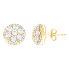 10kt Yellow Gold Womens Cubic-Zirconia Fashion Stud Earrings