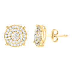 10kt Yellow Gold Womens Flower Link 8" Bracelet