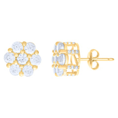 10kt Yellow Gold Womens Cubic-Zirconia Fashion Stud Earrings