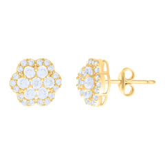 10kt Yellow Gold Womens Cubic-Zirconia Fashion Stud Earrings