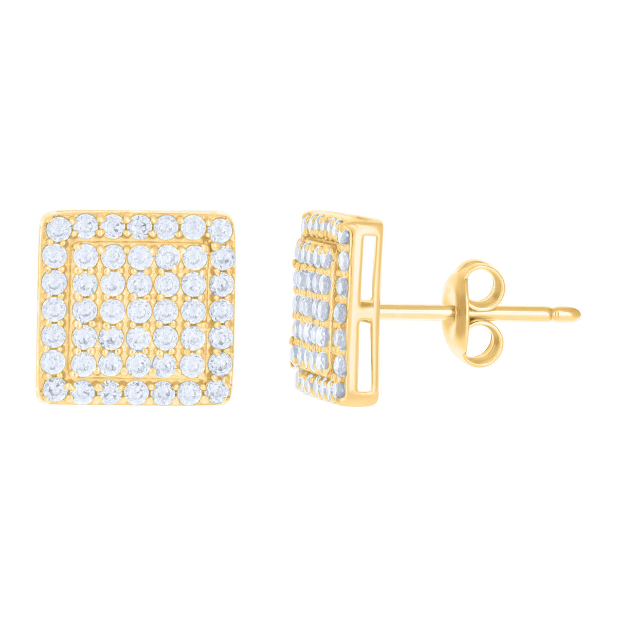 10kt Yellow Gold Womens Cubic-Zirconia Fashion Stud Earrings