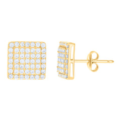 10kt Yellow Gold Womens Cubic-Zirconia Fashion Stud Earrings