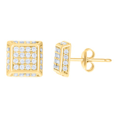 10kt Yellow Gold Womens Cubic-Zirconia Fashion Stud Earrings