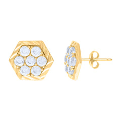 10kt Yellow Gold Womens Cubic-Zirconia Fashion Stud Earrings