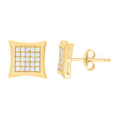 10kt Yellow Gold Womens Cubic-Zirconia Fashion Stud Earrings
