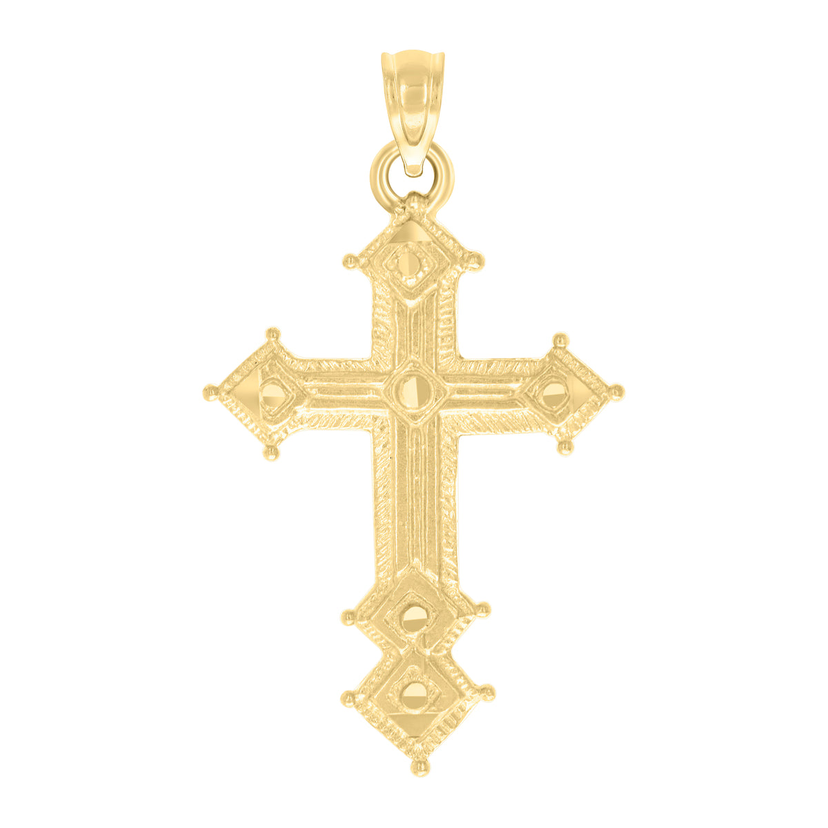 10kt Two-Tone Gold Unisex Egyptian Ankh Cross Religious Charm Pendant