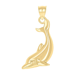 10kt Yellow Gold Womens Dolphin Animal Charm Pendant