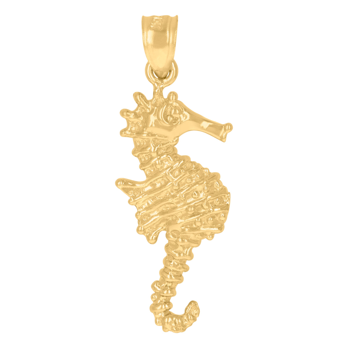 10kt Yellow Gold Womens Seahorse Animal Charm Pendant