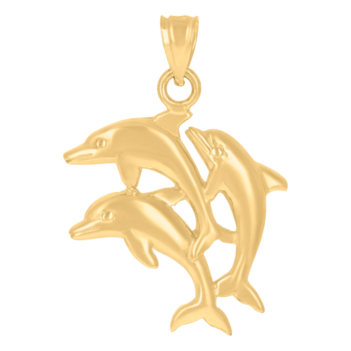 10kt Yellow Gold Womens Three Animal Charm Pendant