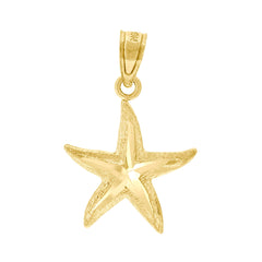 10kt Yellow Gold Unisex Star Fish Sea Life Charm Pendant