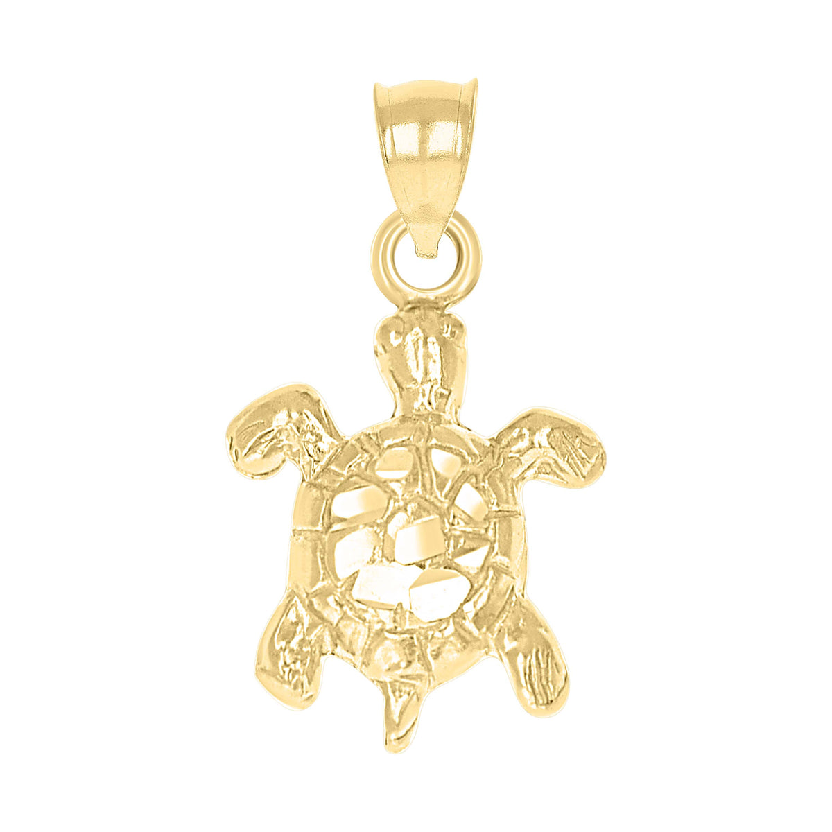 10kt Yellow Gold Womens Turtle Animal Charm Pendant