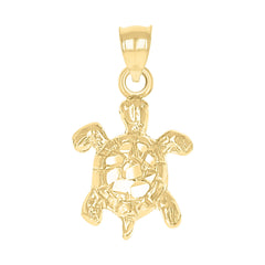 10kt Yellow Gold Womens Turtle Animal Charm Pendant