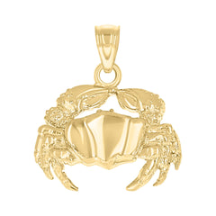 10kt Yellow Gold Womens Crab Animal Charm Pendant