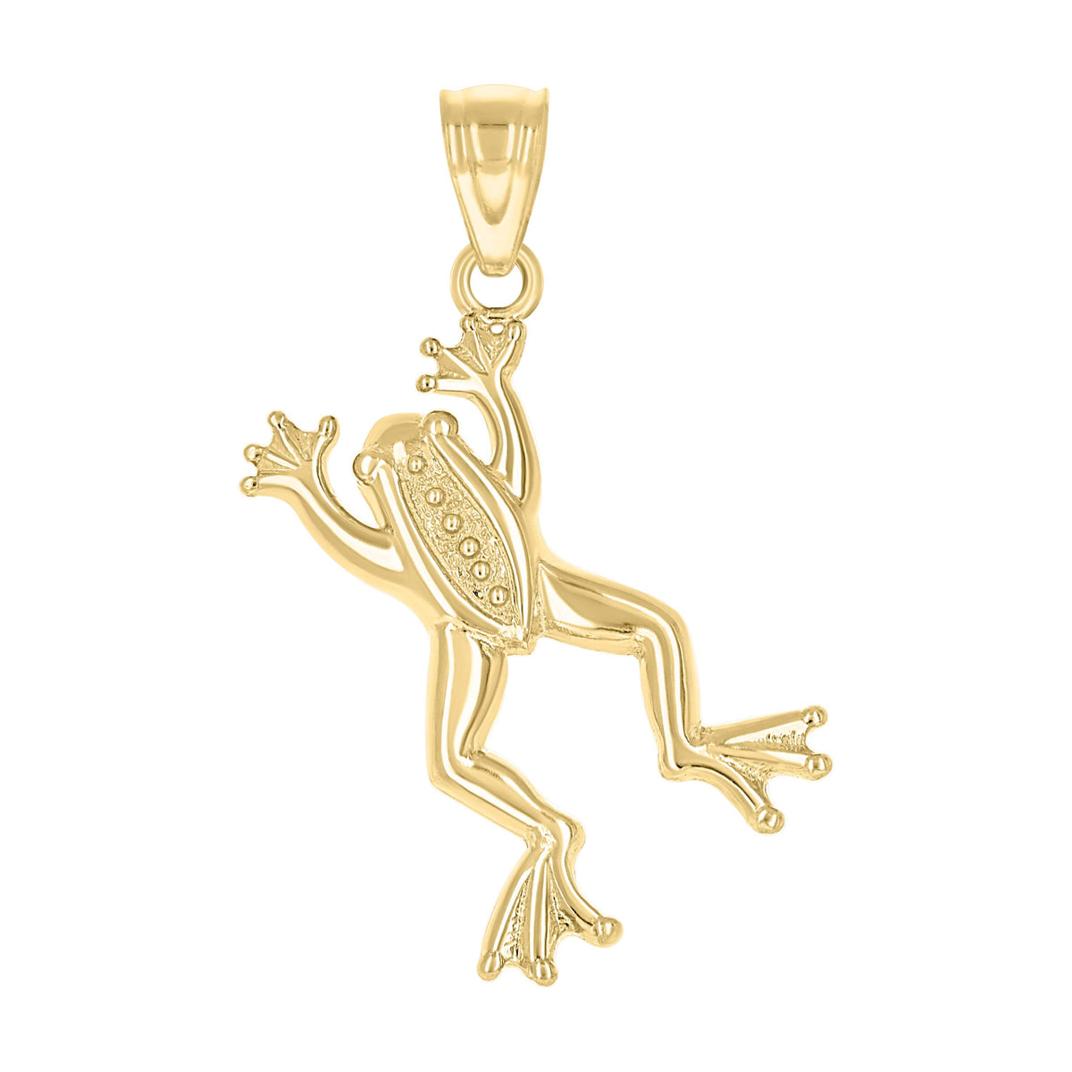 10kt Two-Tone Gold Womens Frog Animal Charm Pendant