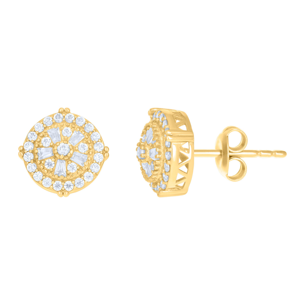 10kt Yellow Gold Womens Cubic-Zirconia Lock Charm Pendant