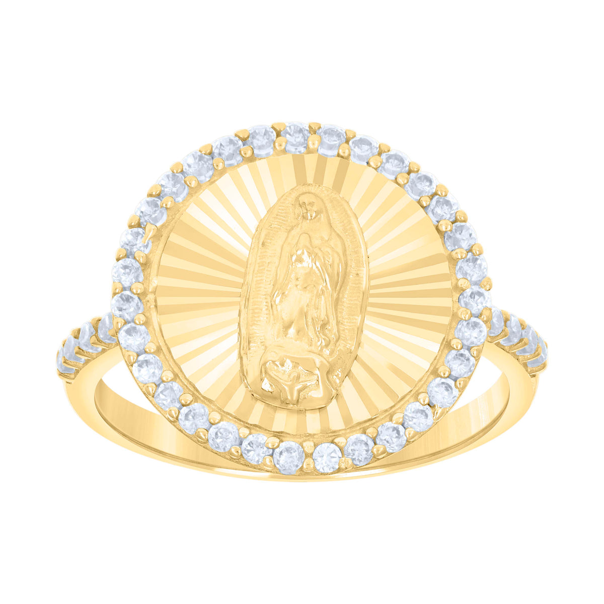 10kt Yellow Gold Womens Cubic-Zirconia Heart Stud Earrings