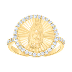 10kt Yellow Gold Womens Cubic-Zirconia Heart Stud Earrings