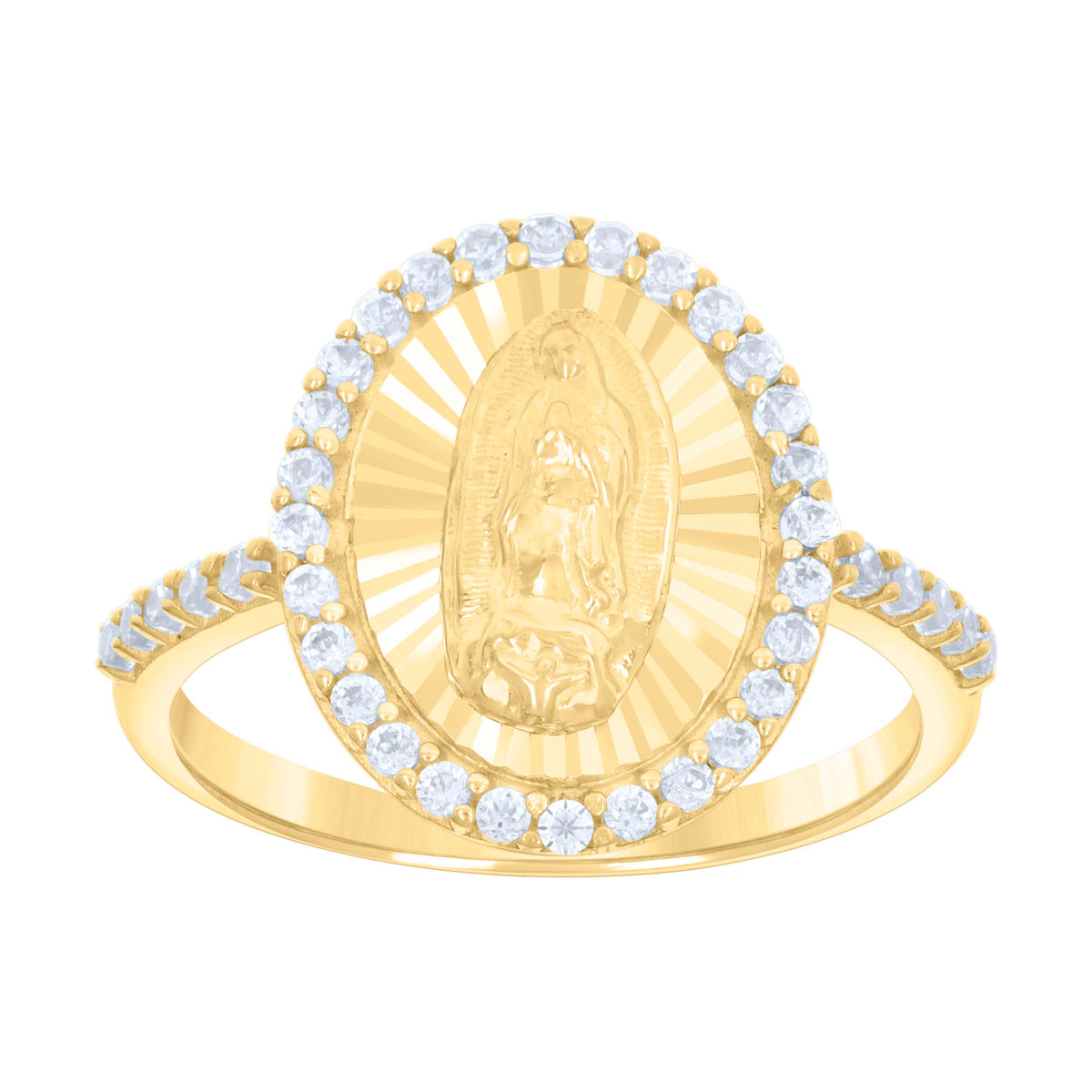 10kt Yellow Gold Womens Cubic-Zirconia Heart Stud Earrings