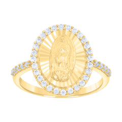 10kt Yellow Gold Womens Cubic-Zirconia Heart Stud Earrings