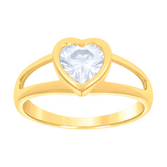 10kt Yellow Gold Womens Cubic-Zirconia Heart Dangle Leverback Earrings