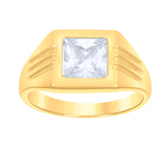 10kt Yellow Gold Womens Princess Cut Cubic-Zirconia Square Head Fashion Ring