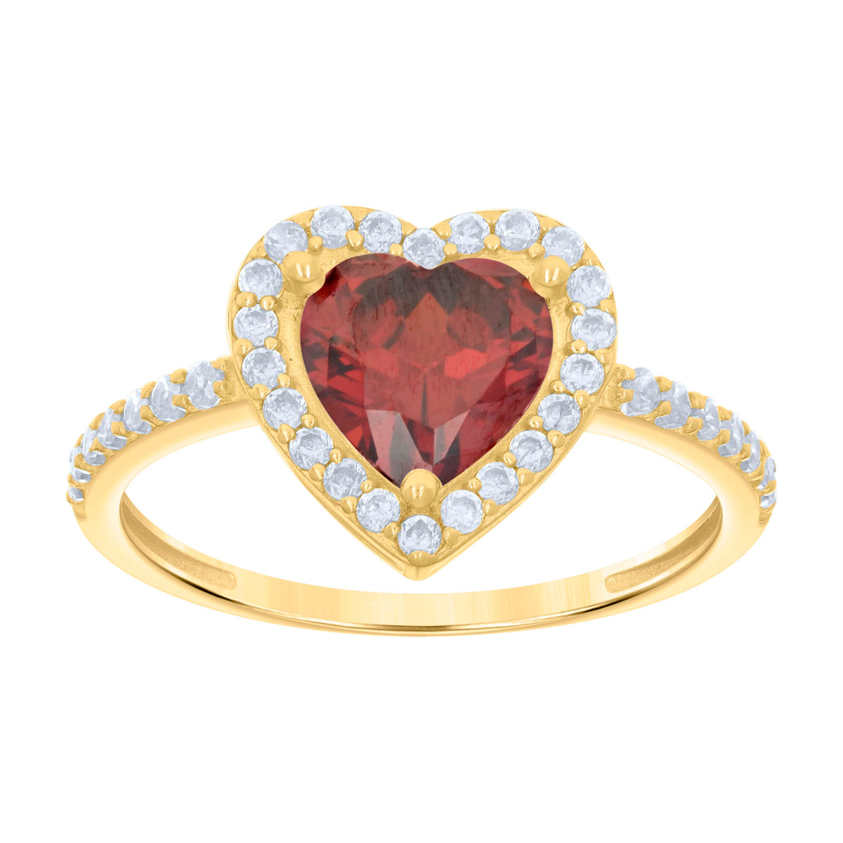10kt Yellow Gold Womens Cubic-Zirconia Heart Charm Pendant
