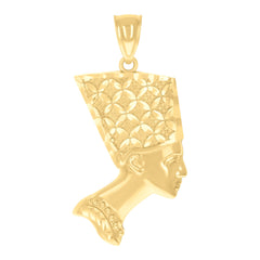 14Kt Yellow Gold Unisex Nefertiti Egyptian Charm Pendant