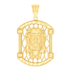 14Kt Yellow Gold Mens Jesus Religious Charm Pendant