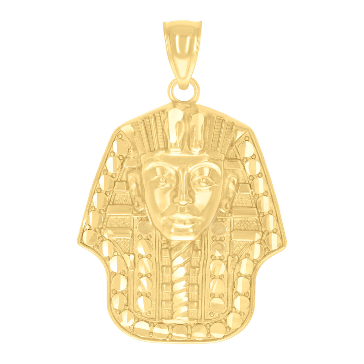 14Kt Yellow Gold Mens Pharaoh Egyptian Charm Pendant