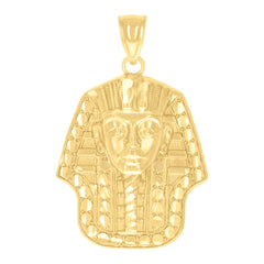 14Kt Yellow Gold Mens Pharaoh Egyptian Charm Pendant