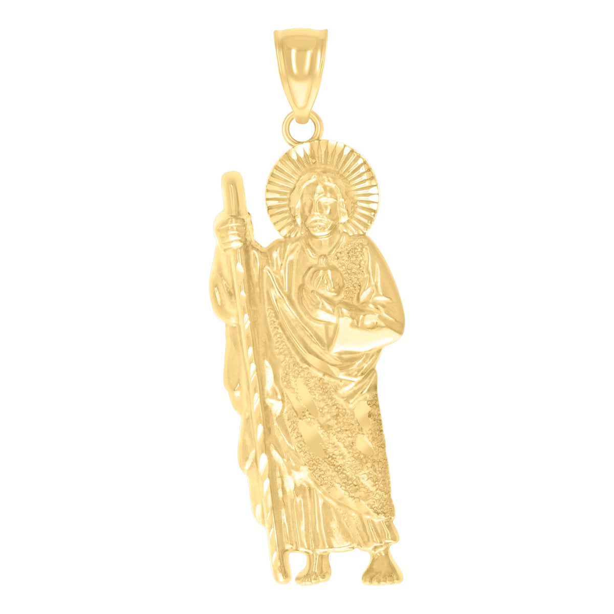 14Kt Yellow Gold Mens St. Jude Saints Religious Charm Pendant