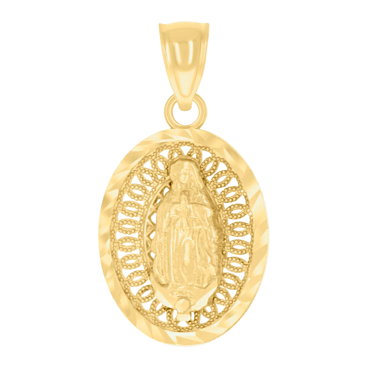 14Kt Yellow Gold Womens Guadalupe Religious Charm Pendant