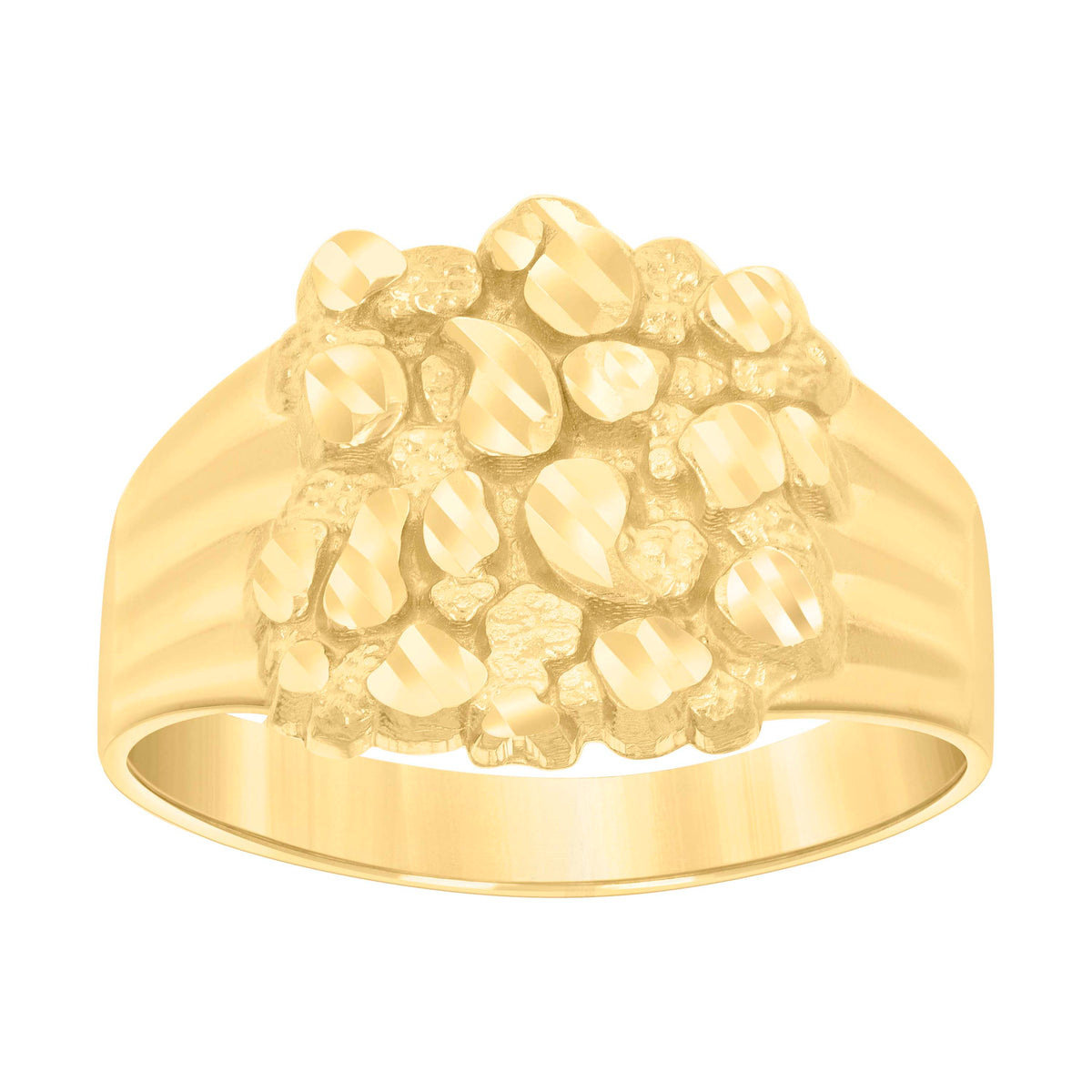 10kt Yellow Gold Womens Nugget Fashion Ring