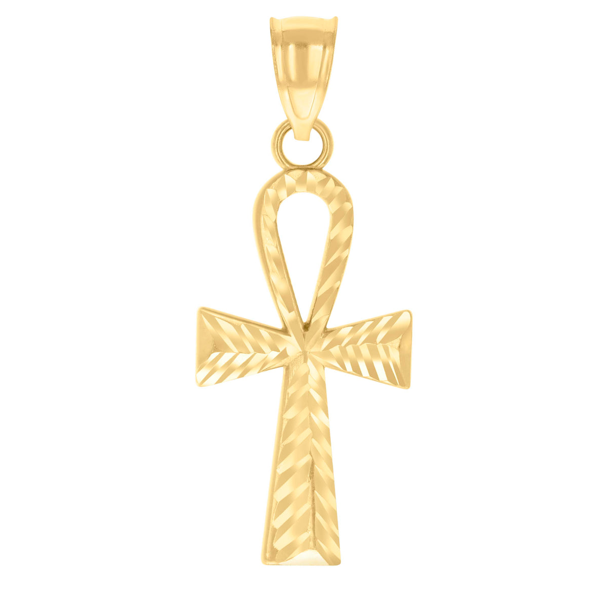 10kt Yellow Gold Womens Ankh Cross Religious Charm Pendant