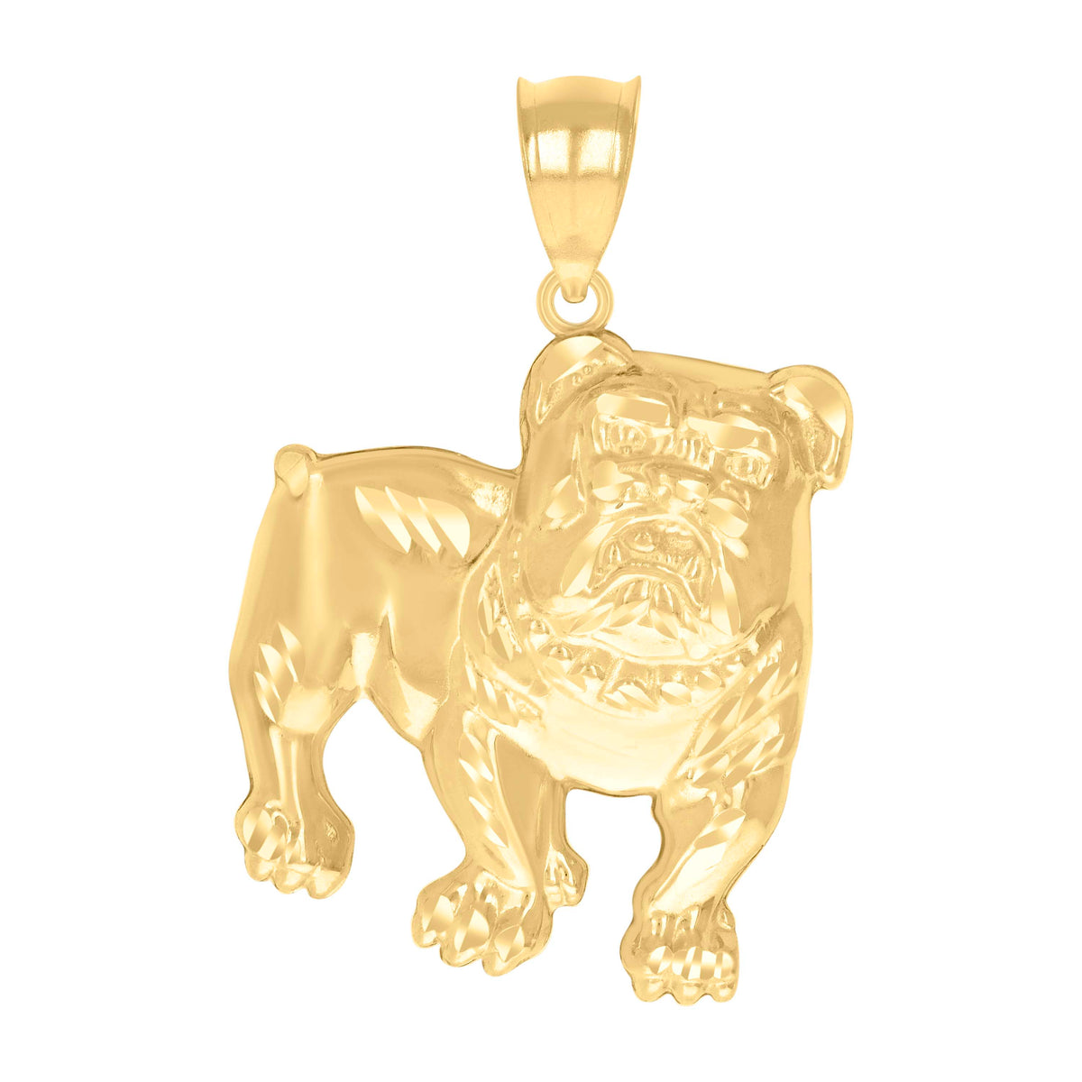 10kt Yellow Gold Mens Bull Dog Animal Wildlife Charm Pendant