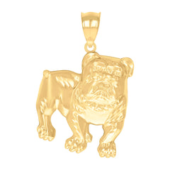 10kt Yellow Gold Mens Bull Dog Animal Wildlife Charm Pendant